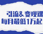 引流&变现课:分享一整套流量方法以及各个渠道收入,每月最低1万起!-最全项目网