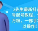 z先生最新抖音美女号起号教程，快速十万粉，一部手机就可以操作-最全项目网