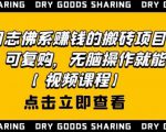 强子日志佛系赚钱的搬砖项目,需求大,可复购,无脑操作就能收钱-最全项目网