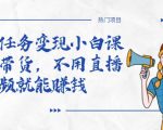 全民任务变现小白课，不用带货，不用直播，拍视频就能赚钱-最全项目网