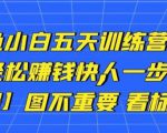 卓让闲鱼小白五天训练营，每天一小时，轻松赚钱快人一步-最全项目网