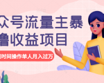 公众号流量主暴利撸收益项目，空闲时间操作单人月入过万-最全项目网