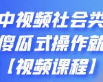 抖音中视频社会类玩法，傻瓜式操作就能赚钱【视频课程】-最全项目网