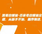 凯哥自媒体·百家号自媒体全套实战赚钱教程，从新手开始，循序渐进，系统的讲解-最全项目网