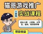 猫哥·游戏推广实战课程,单视频收益达6位数,从0到1成为优质游戏达人-最全项目网