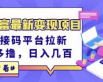 东方财富最新变现项目，利用接码平台拉新，多号多撸，日入几百无压力-最全项目网