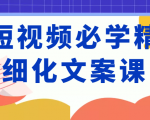 短视频必学精细化文案课，提升你的内容创作能力、升级迭代能力和变现力（价值333元）-最全项目网