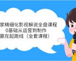 独家精细化影视解说全盘课程,0基础从运营到制作,赢在起跑线(全套课程)-最全项目网