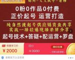 0粉0作品0付费正价起号9月-10月新课，纯自然流起号（起号技术+答疑+配运营+罗盘）-最全项目网