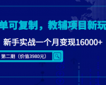 简单可复制，教辅项目新玩法，新手实战一个月变现16000+（第二期）-最全项目网