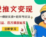 小说推文训练营:引流技巧+爆款实操+矩阵号玩法,百倍效益、百万播放秘笈-最全项目网