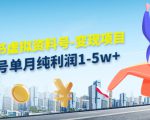 小红书虚拟资料号-变现项目：单号单月纯利润1-5w+实操玩法分享-最全项目网