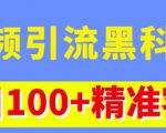 视频引流黑科技玩法，不花钱推广，视频播放量达到100万+，每日100+精准客源-最全项目网