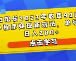 D1G馆长2023年收费990的抖音小程序变现新玩法,单号轻松日入200+-最全项目网