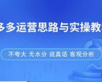 拼多多店铺运营思路与实操教程,快速学会拼多多开店和运营,少踩坑,多盈利-最全项目网