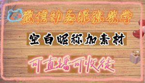 微信动态昵称设置方法,可抖音直播引流,日赚上百【详细视频教程+素材】-最全项目网