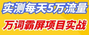 百度万词霸屏实操项目引流课，30天霸屏10万关键词-最全项目网