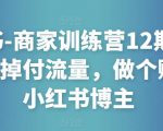 小红书-商家训练营12期：让商家丢掉付流量，做个赚钱的小红书博主-最全项目网