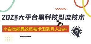 大平台黑科技引流技术，小白也能靠这些技术混到月入1w+(2022年的课程）-最全项目网
