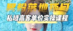 【男粉落地项目】零基础玩转男粉短视频转私域日产500+，2023男粉高客单价实操教程-最全项目网