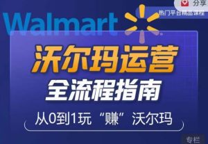 沃尔玛店铺前期运营从零到一最全指南，全面挖掘沃尔玛入门盲区，深度打造新手实操技巧-最全项目网