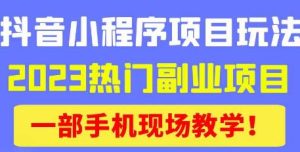 抖音小程序9.0新技巧,2023热门副业项目,动动手指轻松变现-最全项目网