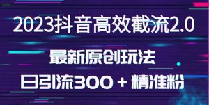 日引300＋创业粉，独家抖音高效截流2.0玩法（价值1280）-最全项目网