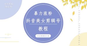 抖音快手暴力涨粉美女混剪视频教程，百分百过原创图片教程！附带违规申诉方法-最全项目网