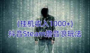 抖音Steam撸音浪玩法,挂机一天收入1000+不露脸 不说话 不封号 社恐人群福音-最全项目网