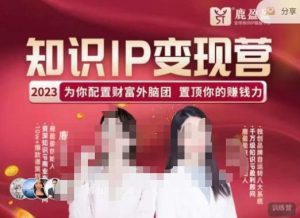 鹿盈盈-知识IP变现实操营，​普通人可复制的知识产品落地实操课，​带你打通知识IP变现底层逻辑-最全项目网