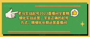 老马实战起号2023直播间全套精细化实战运营，学会正确的起号方式，精细化长期运营直播间-最全项目网