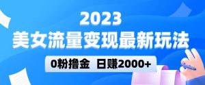 2023美女流量变现最新玩法，0粉撸金，日赚2000+，实测日引流300+-最全项目网