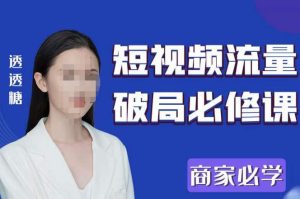 2023最新透糖短视频流量破局必修课——商家必学-最全项目网