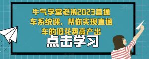 牛气学堂老衲2023直通车系统课，帮你实现直通车的低花费高产出-最全项目网