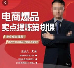 大圣·电商标品爆款卖点策划课，标品卖点成就爆款，可落地卖点提炼课-最全项目网