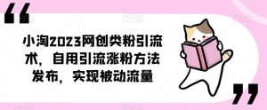 ​小淘2023网创类粉引流术，自用引流涨粉方法发布，实现被动流量-最全项目网