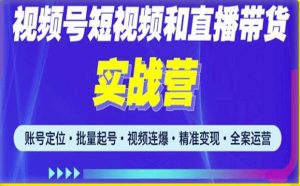 2023最新微信视频号引流和变现全套运营实战课程，小白也能玩转视频号短视频和直播运营-最全项目网