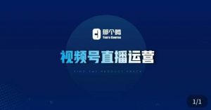 那个腾·视频号直播运营，​视频号直播推流逻辑/流量渠道解析/直播起号攻略/直播实操技巧-最全项目网