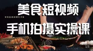 烁石·美食视频手机拍摄实操课，​美食摄影理论、手机拍摄相关设置、剪辑调色、布光原理等内容-最全项目网