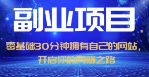 零基础30分钟拥有自己的网站,日赚1000+,开启你的网赚之路-最全项目网