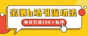 亲测b站引流玩法,单日引流100+私域,简单粗暴,超适合新手小白-最全项目网