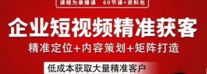 流量为王,企业短视频精准获客,手把手分享实战经验,助力企业低成本获客-最全项目网
