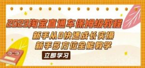 2023淘宝直通车保姆级教程:新手从0快速成长实操,新手多方位全能教学-最全项目网