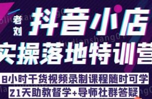 老刘·抖店商品卡流量,抖音小店实操落地特训营,8小时干货视频录制课程随时可学-最全项目网