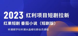 2023红利项目短剧拉新，听潮阁学社月入过万红果短剧番茄小说CPA拉新项目教程【揭秘】-最全项目网