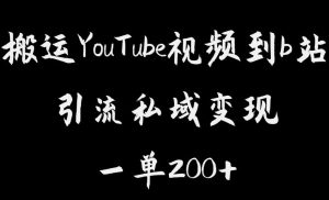 搬运YouTube视频到b站,引流私域一单利润200+,几乎0成本!【揭秘】-最全项目网