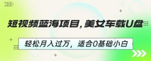 短视频蓝海项目,美女车载U盘,轻松月入过万,适合0基础小白【揭秘】-最全项目网