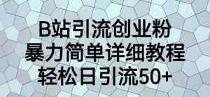 B站引流创业粉,暴力简单详细教程,轻松日引流50+【揭秘】-最全项目网