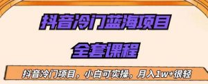 外面收费1288的抖音冷门蓝海项目,新手也可批量操作,月入1W+【揭秘】-最全项目网