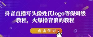 抖音直播写头像姓氏logo等保姆级教程,火爆撸音浪教程【揭秘】-最全项目网